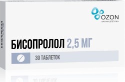 Бисопролол, таблетки покрытые пленочной оболочкой 2.5 мг 30 шт