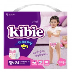 Подгузники-трусики для девочек 24 шт. Kibie Квик Драй 17+ кг