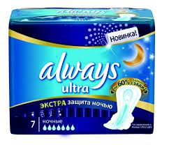 Прокладки женские, Always (Олвейз) 7 шт ультра найт экстра защита део сингл